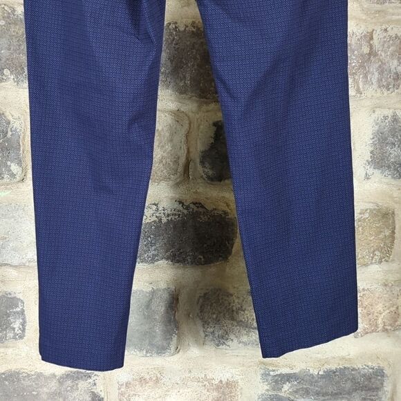 Mario Serrani Made in Italy Woman's Size 8 Blue Black Geometric Shape Trousers - Picture 8 of 13